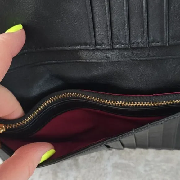 Marc by Marc Jacobs Quilted Black Folding Wallet for Women Logo Zipper - Picture 10 of 14